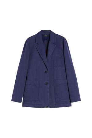 GIACCA WELLS IN COTONE E LINO BLU  2515041052600005 MAX MARA WEEKEND | Giacca | 2515041052600005